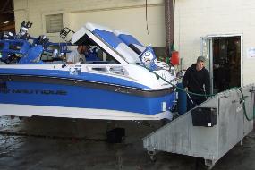 Our staff, giving serving to a boat