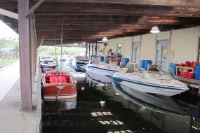 Our staff, giving serving to a boat