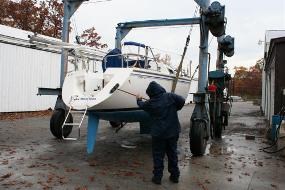 Our staff, giving serving to a boat